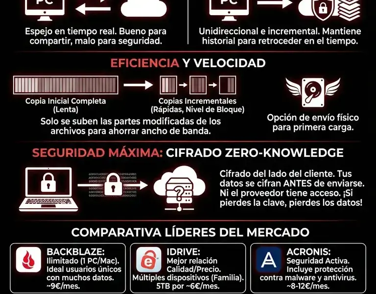 Infografica: Mejor Copia de Seguridad en la Nube Personal: Comparativa, Precios y Gu&iacute;a Definitiva
