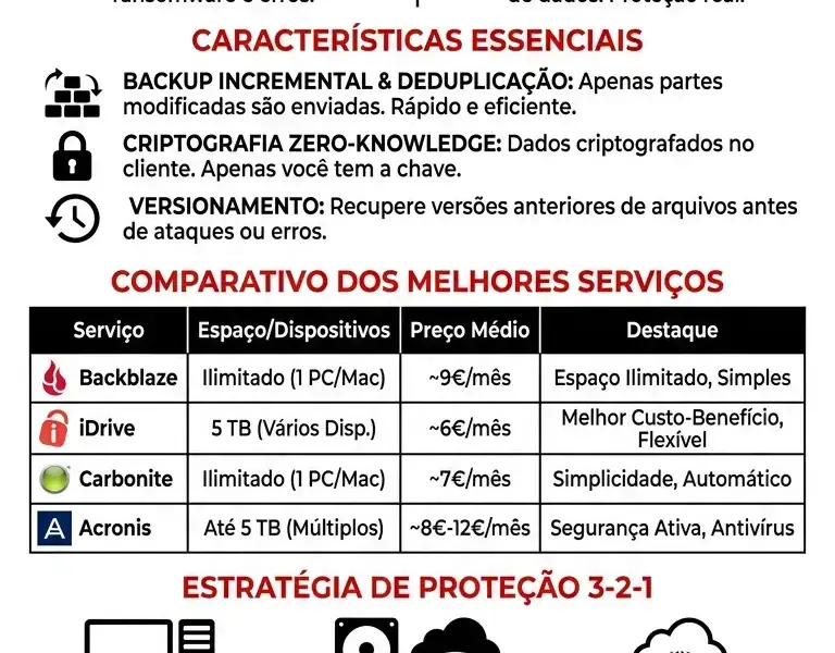 Infografica: Melhor Backup em Nuvem Pessoal: Comparativo, Pre&ccedil;os e Guia Definitivo