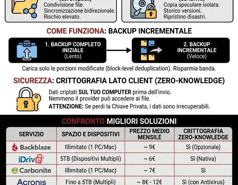 Infografica: Miglior Backup Cloud Personale: Confronto, Prezzi e Guida Definitiva