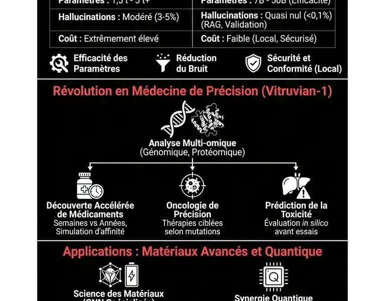 Infografica: Mod&egrave;les d'IA sp&eacute;cialis&eacute;s&nbsp;: Guide pour la m&eacute;decine, les mat&eacute;riaux et le quantique
