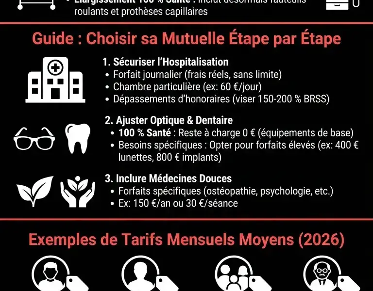 Infografica: Mutuelle sant&eacute; 2026 : comment bien choisir au meilleur prix