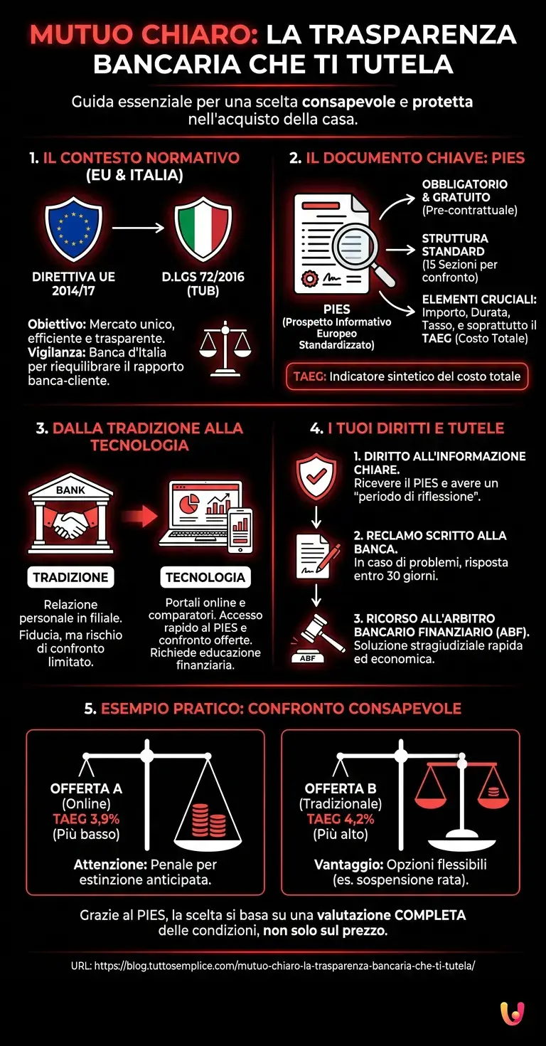 Mutuo Chiaro: La Trasparenza Bancaria che ti Tutela - Infografica riassuntiva
