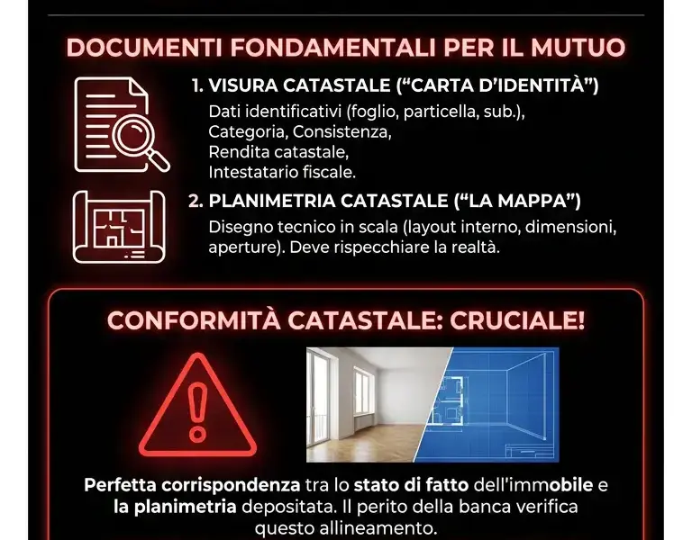 Infografica: Mutuo e Catasto: cosa devi sapere prima di firmare