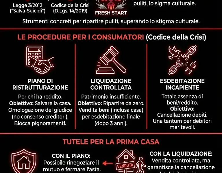 Infografica: Mutuo e debiti: la guida alla legge che pu&ograve; salvarti