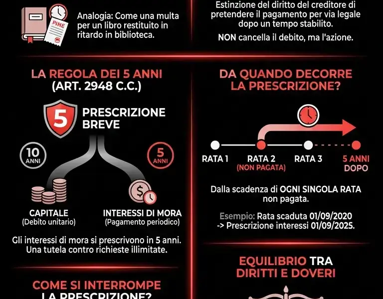 Infografica: Mutuo e Interessi di Mora: Stop dopo 5 anni?