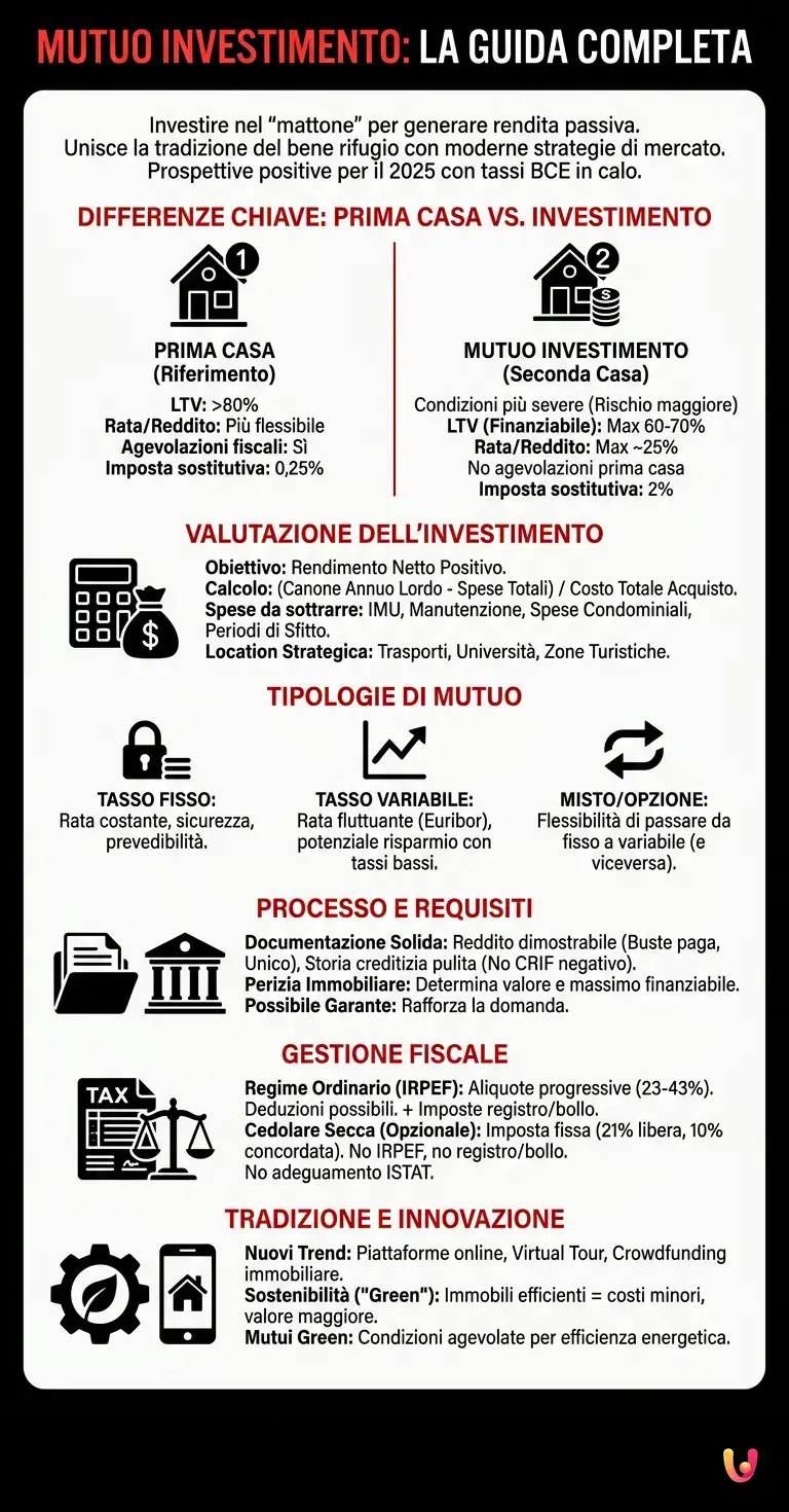 Mutuo investimento: la guida completa - Infografica riassuntiva
