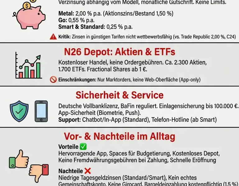 Infografica: N26 Konto Erfahrungen 2026: Lohnt sich die Neobank noch?