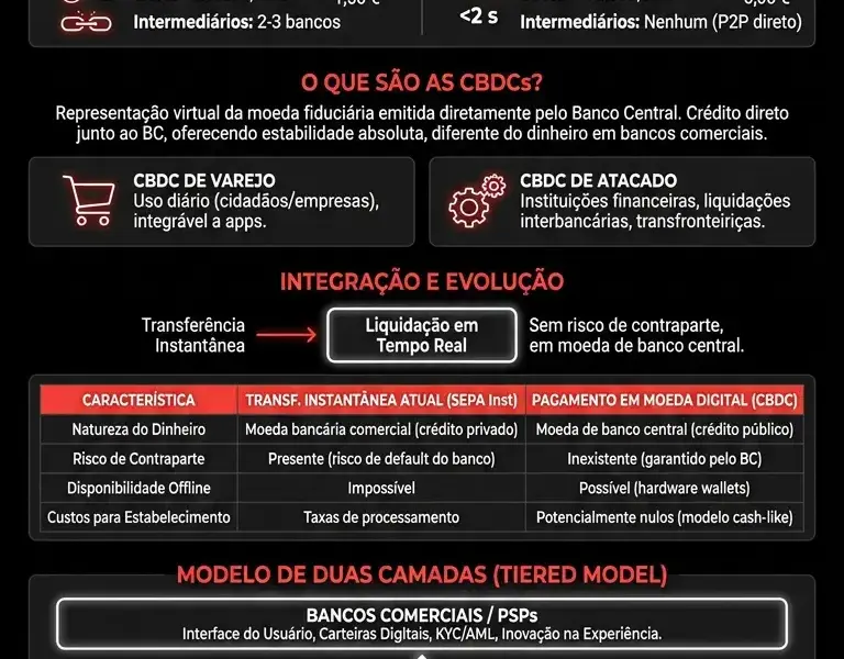 Infografica: O Futuro dos Pagamentos: Moedas Digitais (CBDCs) e a Evolu&ccedil;&atilde;o dos Pagamentos Instant&acirc;neos