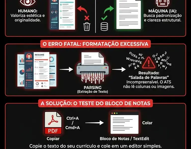 Infografica: O paradoxo do curr&iacute;culo perfeito: o erro que a IA n&atilde;o perdoa