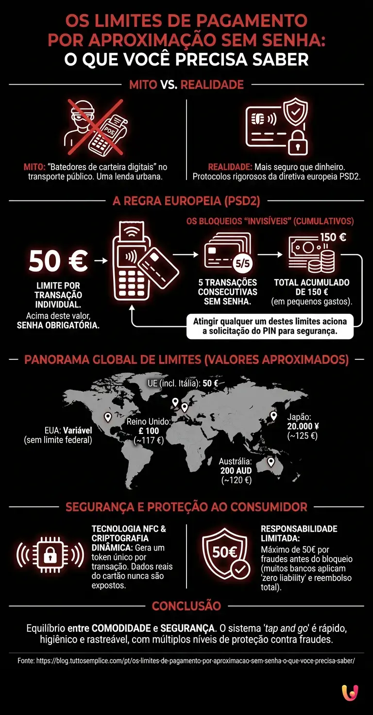 Os limites de pagamento por aproxima&ccedil;&atilde;o sem senha: o que voc&ecirc; precisa saber - Infogr&aacute;fico resumido