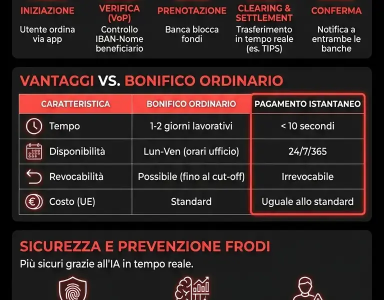Infografica: Pagamenti Istantanei: Cosa Sono, Come Funzionano e Vantaggi