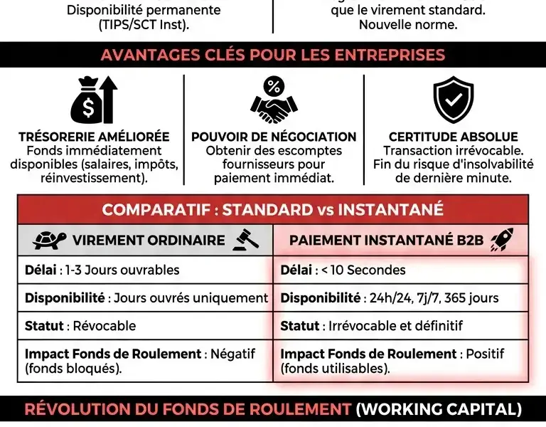 Infografica: Paiements instantan&eacute;s B2B : comment le temps r&eacute;el transforme les entreprises