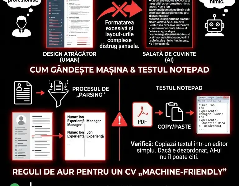 Infografica: Paradoxul CV-ului perfect: greșeala pe care AI-ul nu o iartă