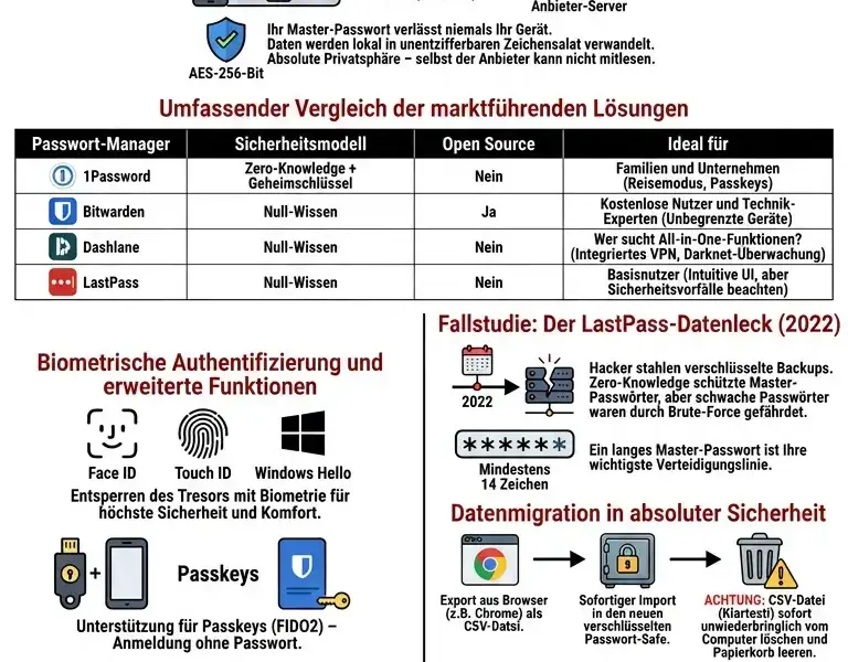 Infografica: Passwortmanager: Leitfaden zur Auswahl des sichersten Passwortmanagers