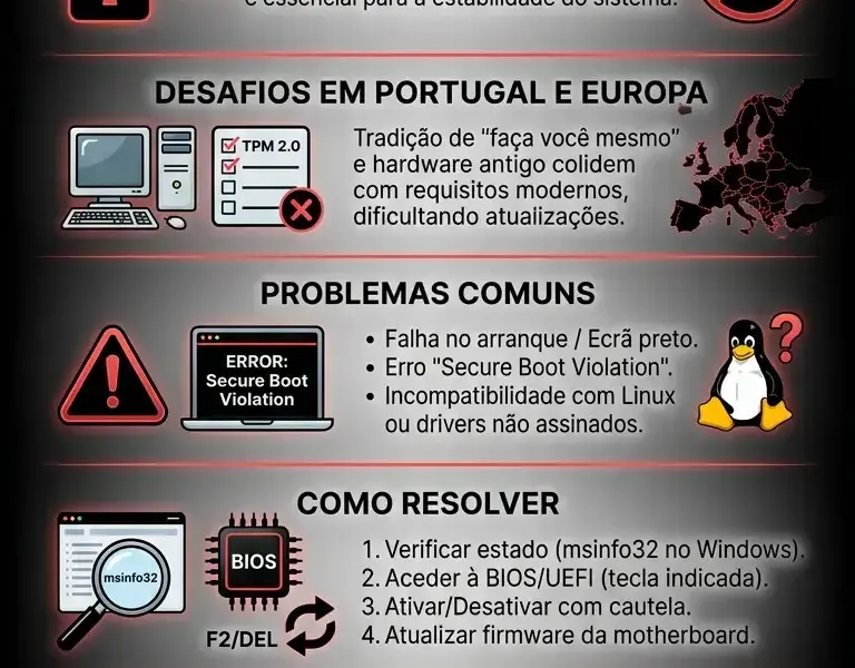 Infografica: PC com Secure Boot: o guia para resolver todos os problemas