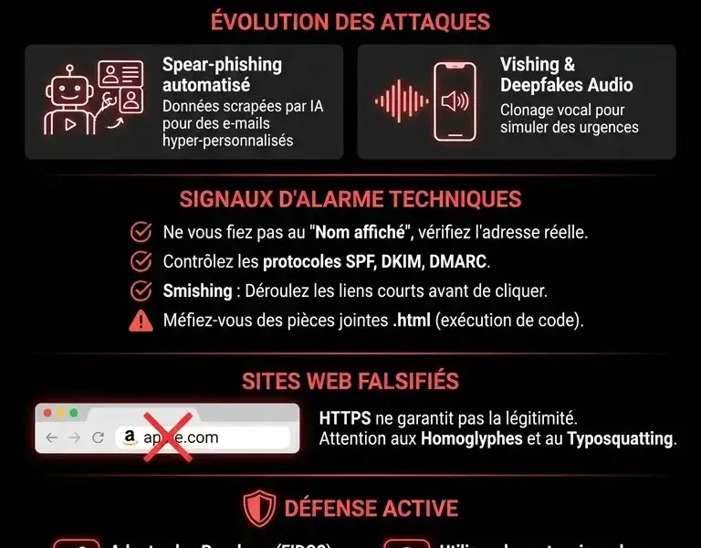 Infografica: Phishing en 2026 : Comment reconna&icirc;tre les escroqueries en ligne les plus sophistiqu&eacute;es