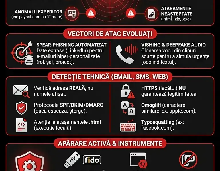 Infografica: Phishing &icirc;n 2026: Cum să recunoști cele mai sofisticate escrocherii online