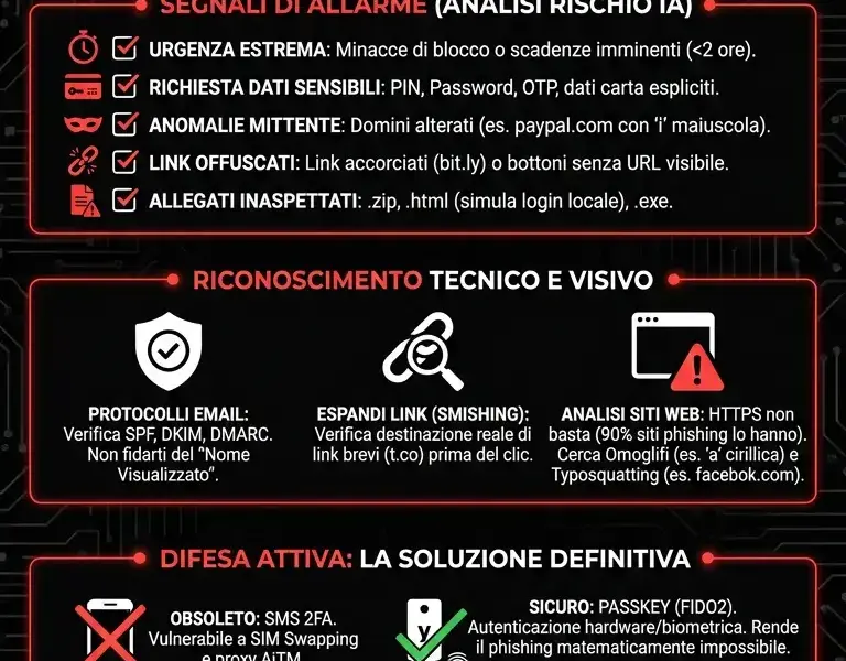 Infografica: Phishing nel 2026: Come Riconoscere le Truffe Online Pi&ugrave; Sofisticate
