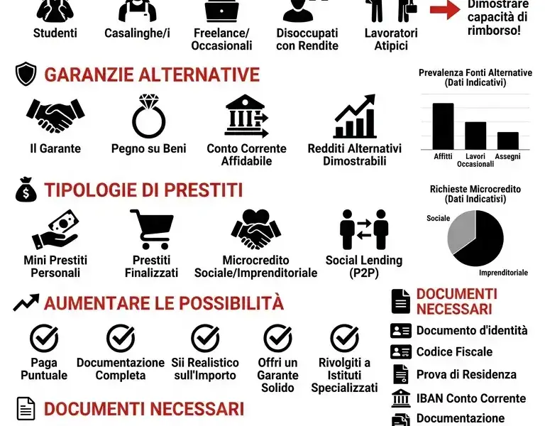 Infografica: Piccoli Prestiti Senza Busta Paga: Guida per Ottenerli