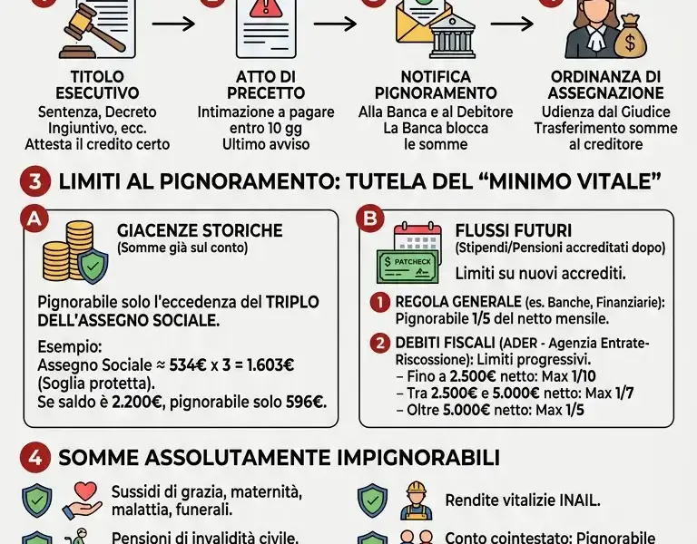 Infografica: Pignoramento conto corrente: facciamo chiarezza