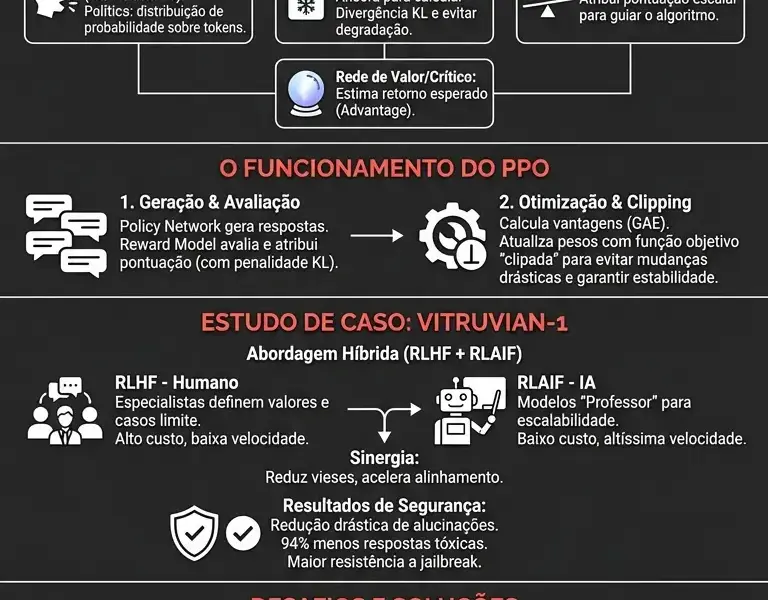 Infografica: PPO e Aprendizado por Refor&ccedil;o no Fine-Tuning de LLMs: Vitruvian-1