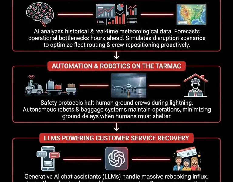 Infografica: Predictive AI Optimizes American Airlines DFW Flight Recovery
