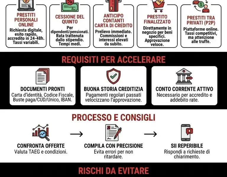 Infografica: Come Ottenere un Prestito Urgente: Guida Pratica per Liquidit&agrave; Immediata