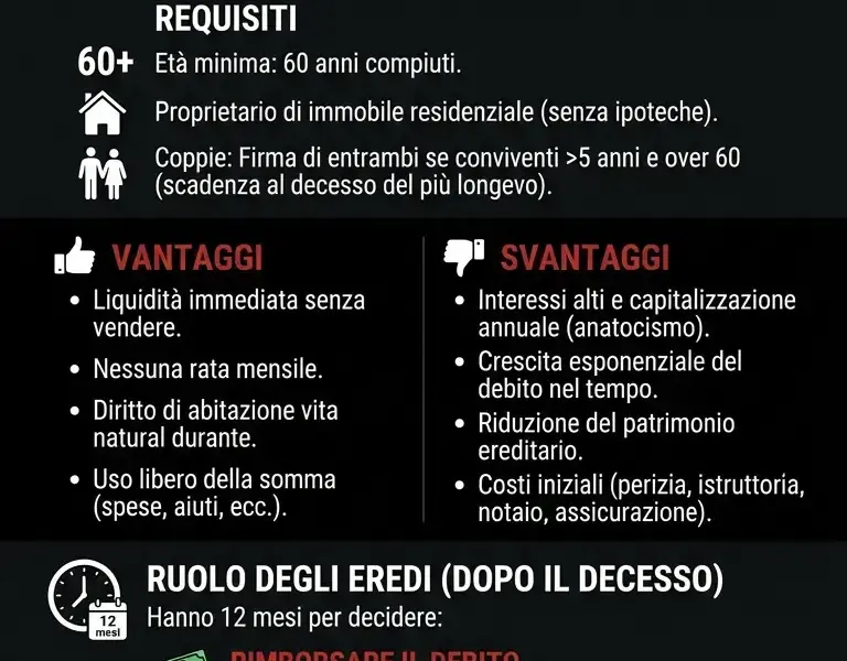 Infografica: Prestito Vitalizio: Liquidit&agrave; Over 60 senza vendere casa. Guida