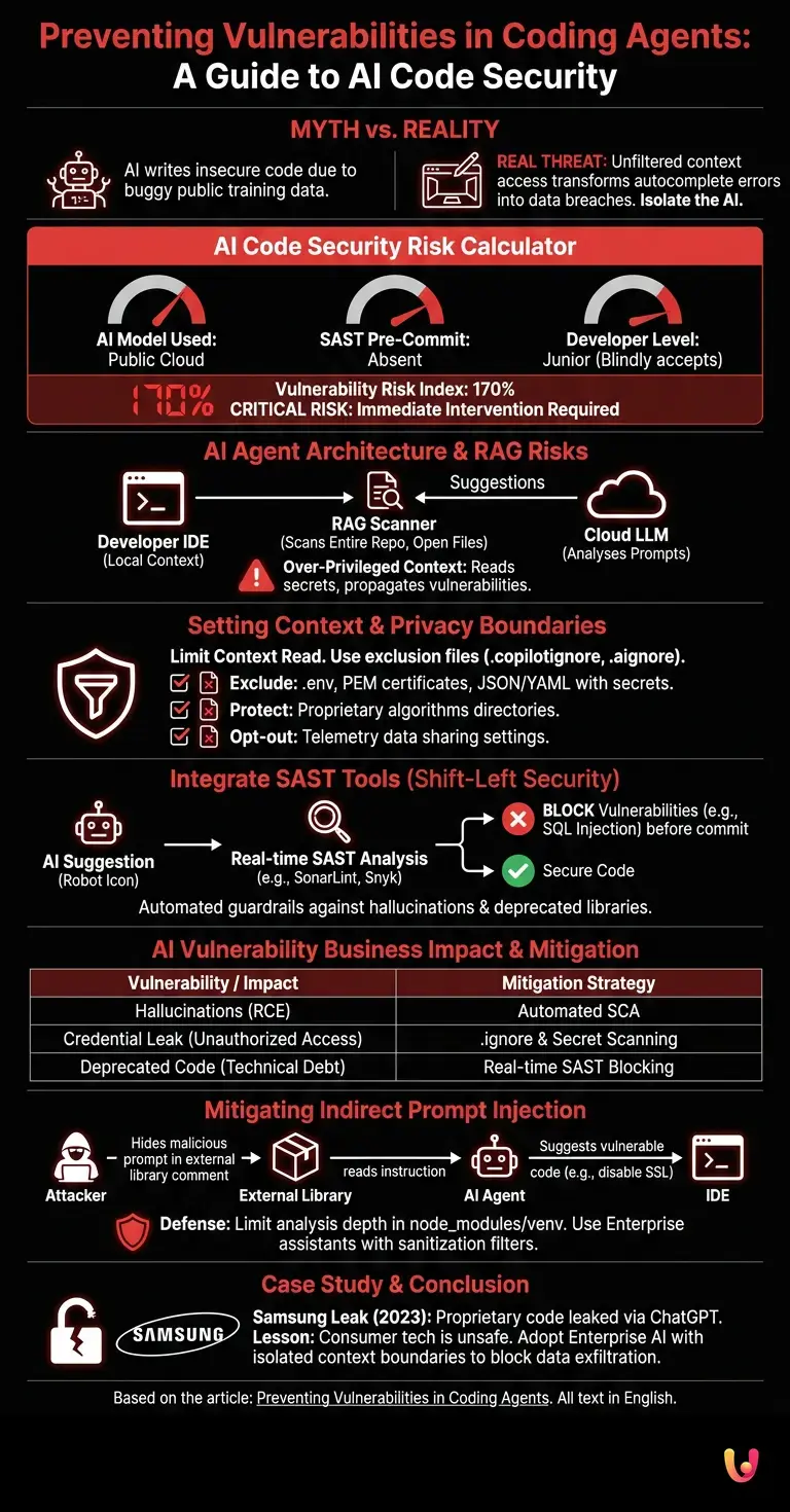 Preventing Vulnerabilities in Coding Agents: A Guide to AI Code Security - Summary Infographic