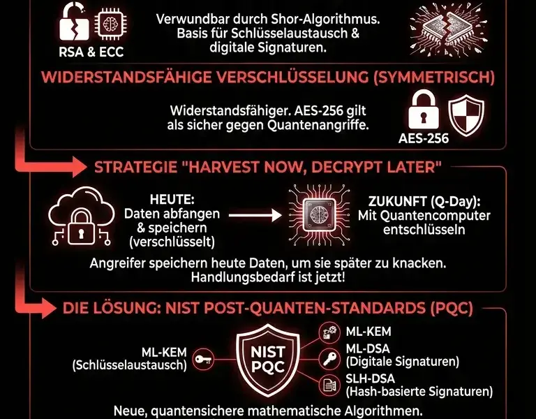 Infografica: Quantencomputing und Kryptographie: Sind Bankpassw&ouml;rter gef&auml;hrdet?