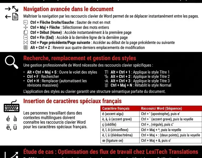 Infografica: Raccourcis clavier Word&nbsp;: guide complet pour gagner en productivit&eacute;