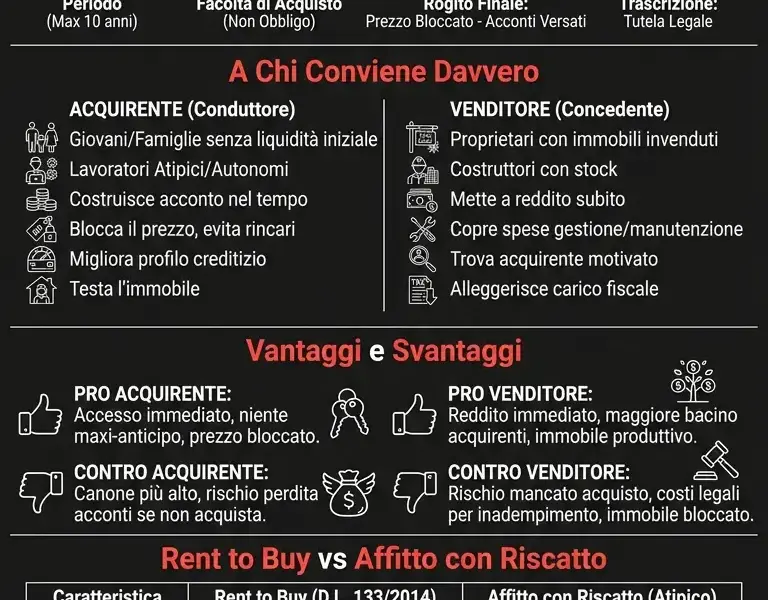 Infografica: Rent to Buy: Guida a come funziona e a chi conviene davvero
