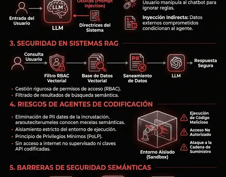 Infografica: Seguridad de los LLM: Gu&iacute;a definitiva para chatbots y agentes de codificaci&oacute;n