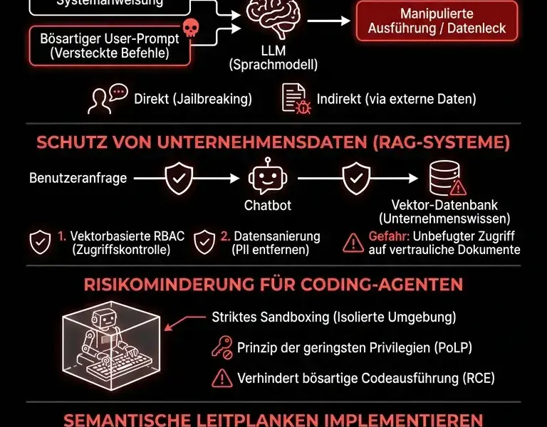 Infografica: Sicherheit von LLMs: Der ultimative Leitfaden f&uuml;r Chatbots und Coding-Agenten