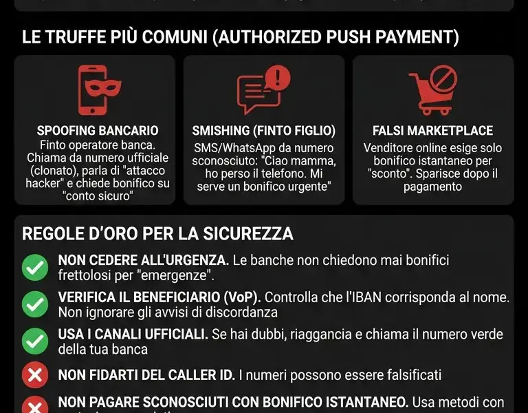 Infografica: Sicurezza nei Pagamenti Istantanei: Come Proteggersi dalle Truffe
