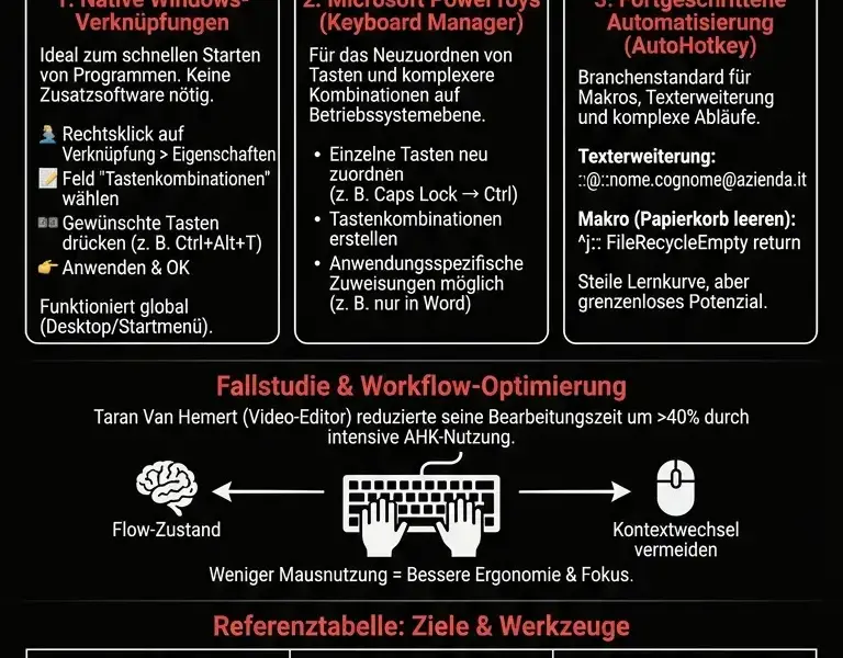 Infografica: So erstellen Sie benutzerdefinierte Tastaturk&uuml;rzel unter Windows: Eine erweiterte Anleitung
