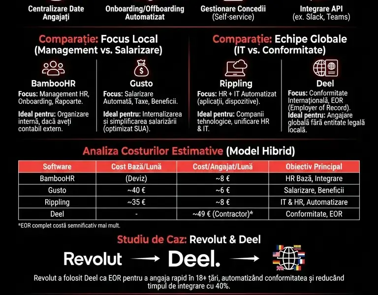 Infografica: Software HR pentru IMM-uri: Ghid de alegere și comparare a costurilor