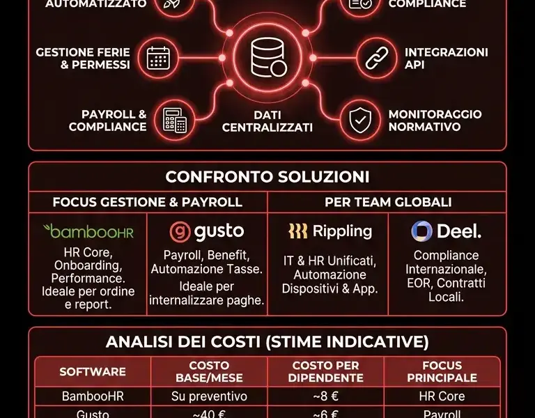 Infografica: Software HR per PMI: Guida alla Scelta e Confronto Costi