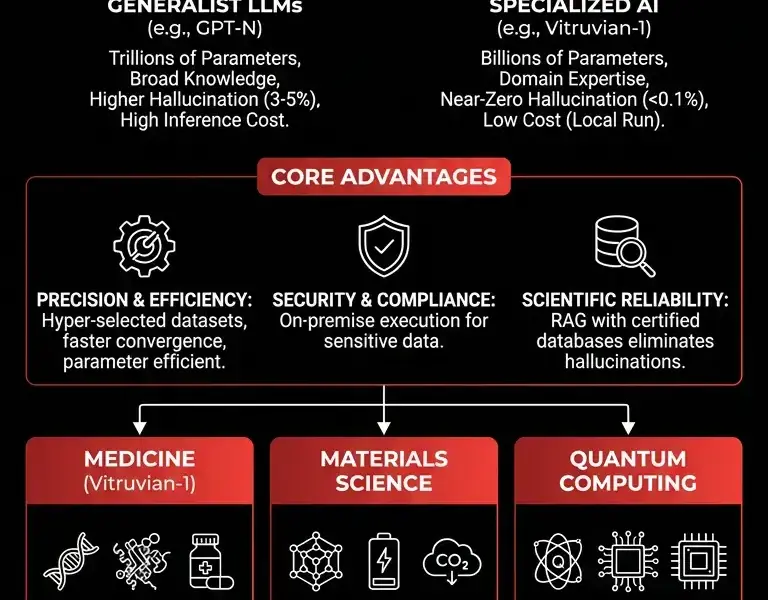 Infografica: Specialized AI Models: A Guide to Medicine, Materials, and Quantum