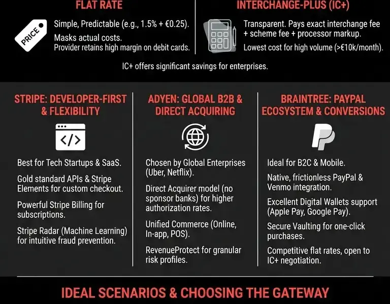 Infografica: Stripe vs. Adyen vs. Braintree: A Guide to Payment Gateways for High-Volume E-commerce