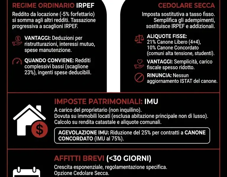 Infografica: Tasse sugli affitti: guida per pagare meno