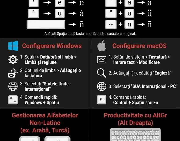 Infografica: Tastatură internațională: cum să o configurați pentru a scrie &icirc;n mai multe limbi