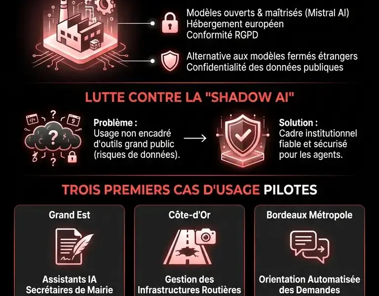 Infografica: Territoires d'IA : d&eacute;ploiement de l'IA Factory via Mistral AI