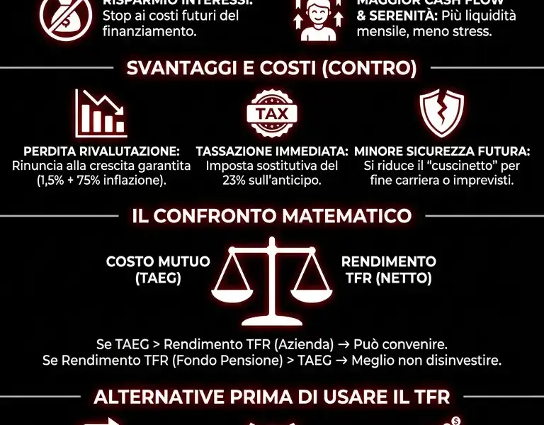 Infografica: TFR per estinguere il mutuo: conviene davvero?