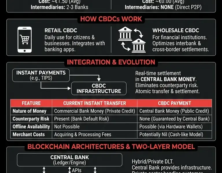 Infografica: The Future of Payments: Digital Currencies (CBDCs) and the Evolution of Instant Payments