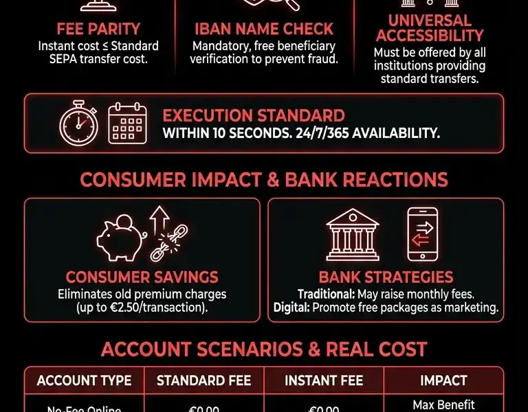 Infografica: The New European Regulation on Instant Payments: Guide and Impact