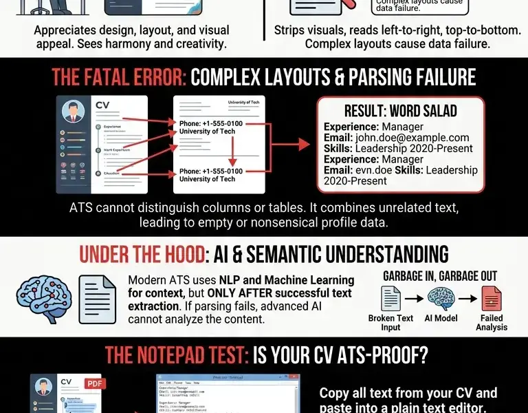 Infografica: The Paradox of the Perfect CV: The Mistake AI Does Not Forgive