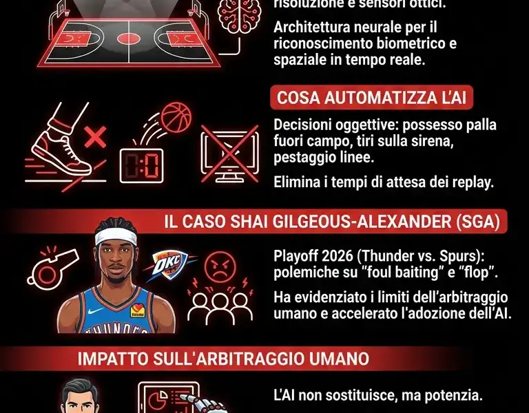 Infografica: Transizione AI in NBA: computer vision e caso Gilgeous-Alexander