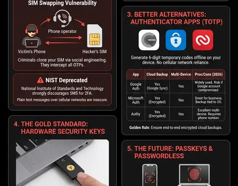 Infografica: Two-Factor Authentication: Why SMS Isn't Enough and What to Use in 2026