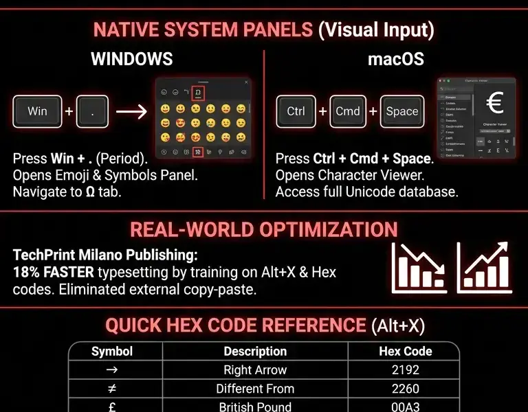 Infografica: Unicode characters: how to insert any symbol into text